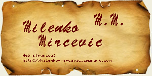 Milenko Mirčević vizit kartica